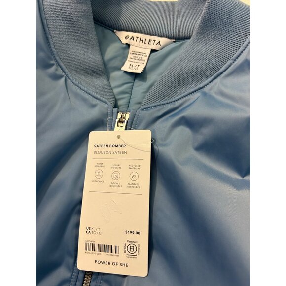 Athleta Sateen Bomber Jacket Coat Blue size XL and Large NWT - Picture 11 of 11